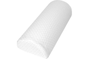 SHOUKEN Half Moon Bolster Pillow for Legs, Knees, Lower Back and Head, Lumbar Support Pillow for Bed,Knee Pillow For Side Sleepers,Sleeping | Semi Roll for Ankle and Foot Comfort - Machine Washable Cover