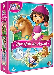 Dora l'exploratrice - Coffret Dora fait du cheval : Dora fait du poney + Dora et la forêt enchantée + Dora sauve la princesse des neiges - Pack
