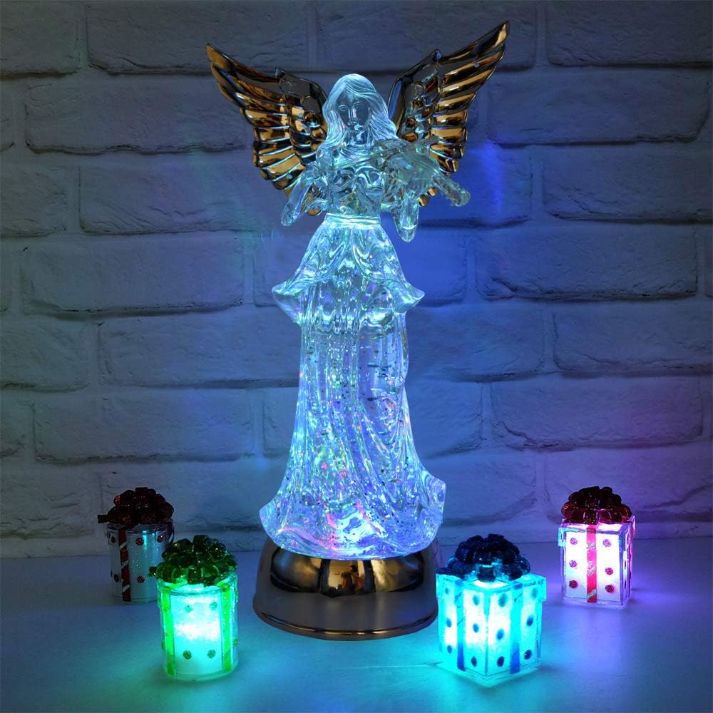 Boaz Smart Angel Figurines LED Color Changing Light,Acrylic