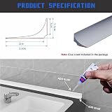 Zayejod 2M Grey Silicone Shower Threshold Water Barrier Floor Seal Strip 2.5cm view 2