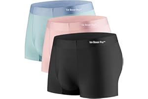 engugu Ice Boxer Pro Ultra Comfortable Premium Silk Underwear, Built-In with 3D Pouch Soft, Men Cooling Breathable Stretch
