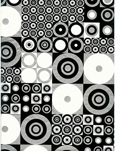 Decopatch Paper 441 - Circles and Squares (Black - Silver - White)
