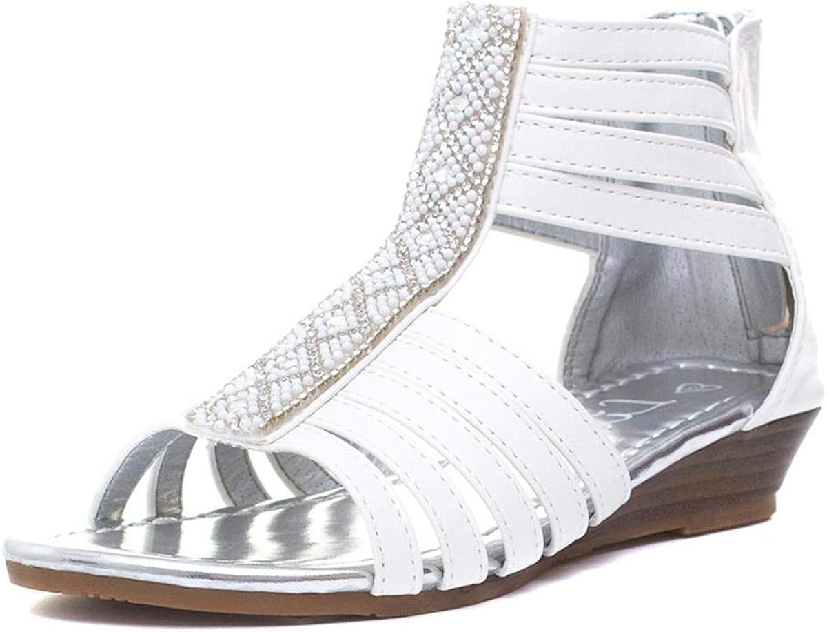 white flat gladiator sandals