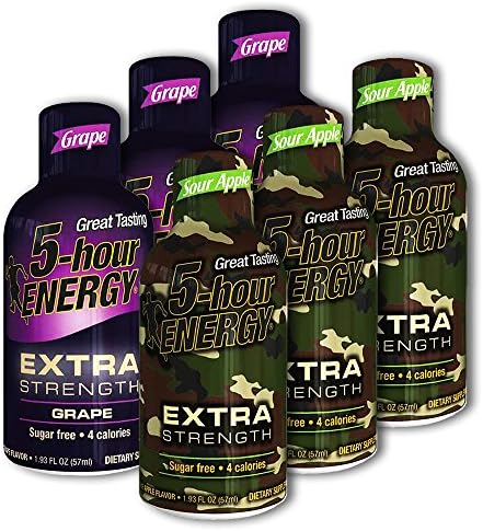 5 Hour Energy, 12 Extra Strength Grape + 12 Extra Strength Sour Apple, 24 Count