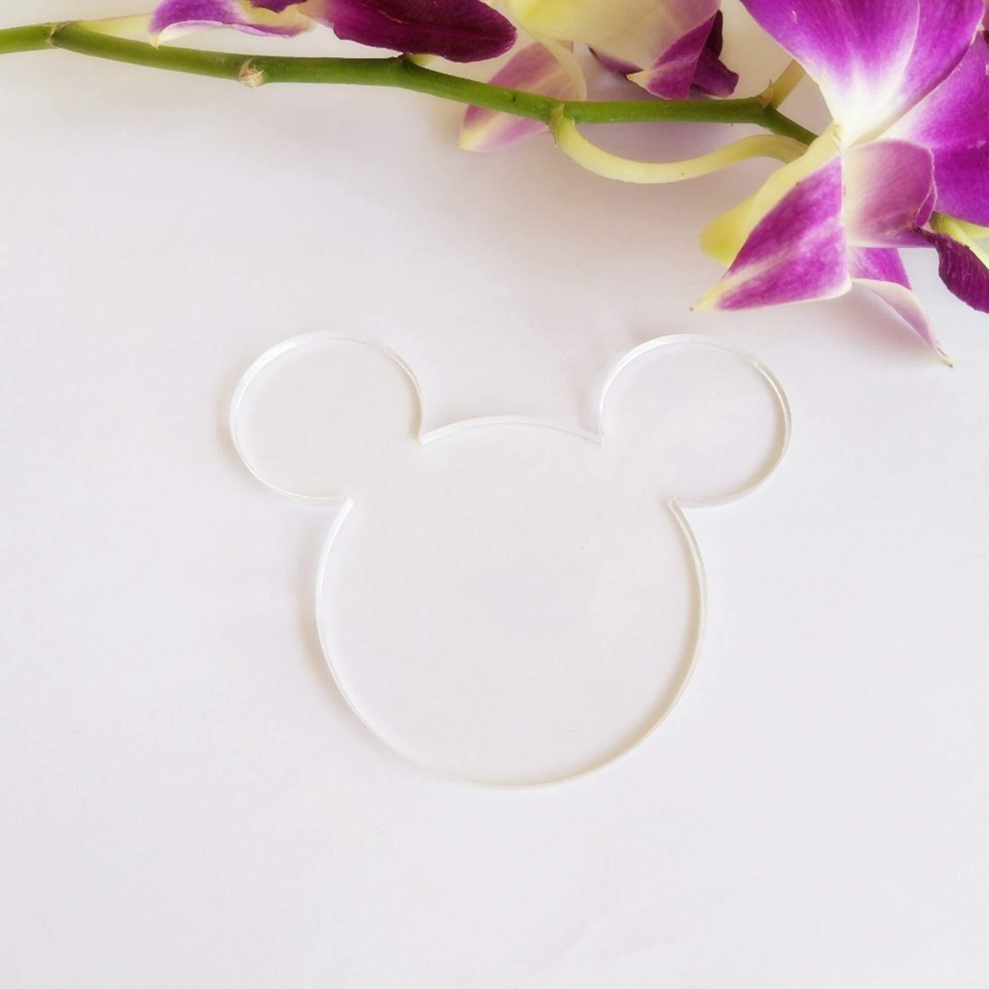 Photo 1 of 15PCS Clear Acrylic Mickey Mouse Heads for Crafts,Mickey Mouse Acrylic Blanks (Clear, 1")