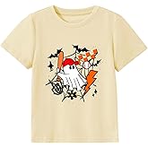 Halloween Shirts for Kids Toddler Pumpkin Face Ghost Skeleton Cotton Tshirt Clothes 2-7 Years