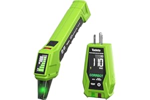 Tadeto Circuit Breaker Finder with Outlet Tester, Quick GFCI, Voltage, AC 90-135V Electrical Circuit Tracer with Dual LCD Dis