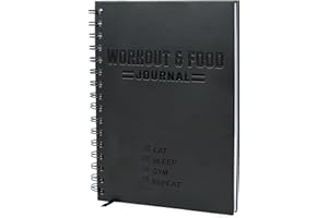 Nextnoid Hardcover Fitness & Food Journal - Nutrition & Workout Planner for Men & Women - A5(5.7" x 8.3") Sturdy Workout Log Book to Track Diet, Gym & Home Workouts