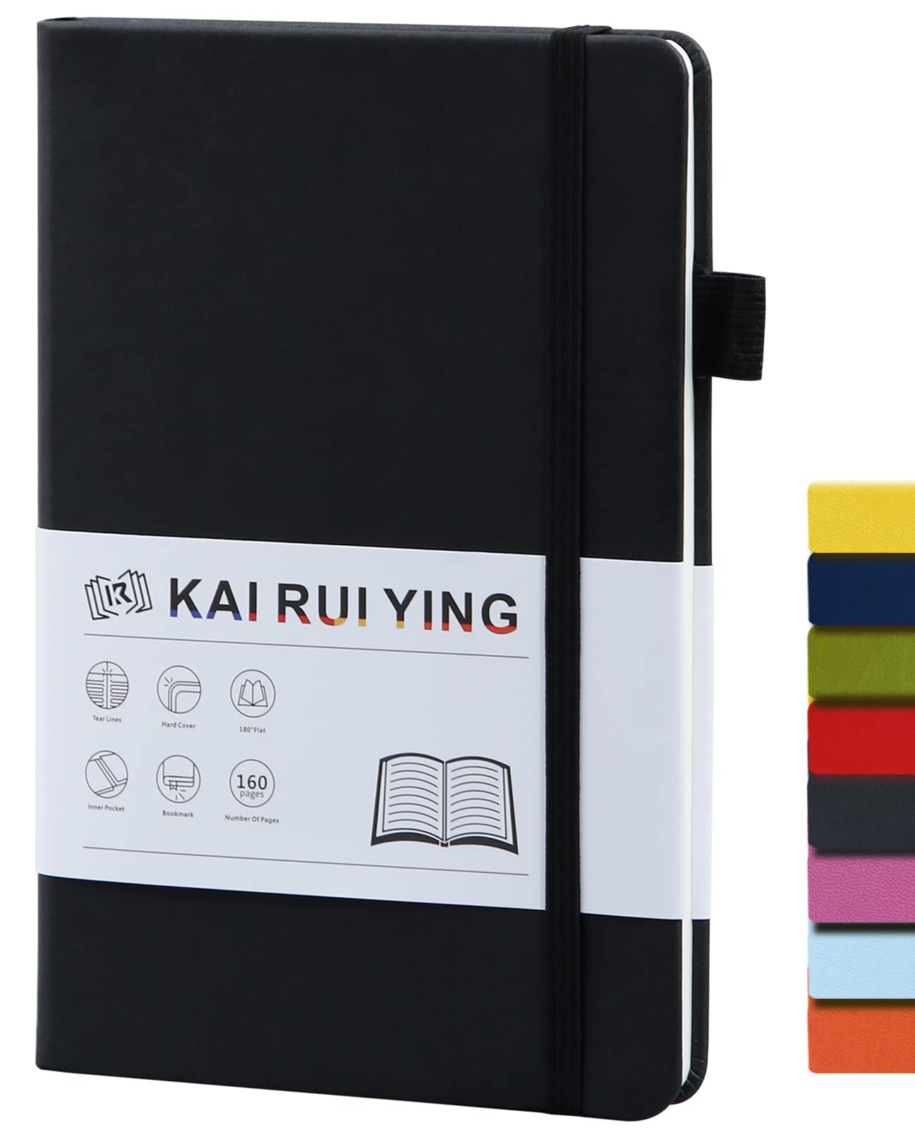 Photo 1 of KaiRuiYing Lined Journal Notebook, 160 Pages, 5.5'' × 8.6'' A5 Size, College Ruled, 100 GSM Thick Paper, Leather Hardcover Bullet Journal for Men & Women Available for Writing, Work, Office, Diary and Back to shcool
