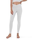 ODODOS Cross Waist Yoga Leggings with Inner Pocket