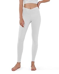 ODODOS Cross Waist Yoga Leggings with Inner Pocket