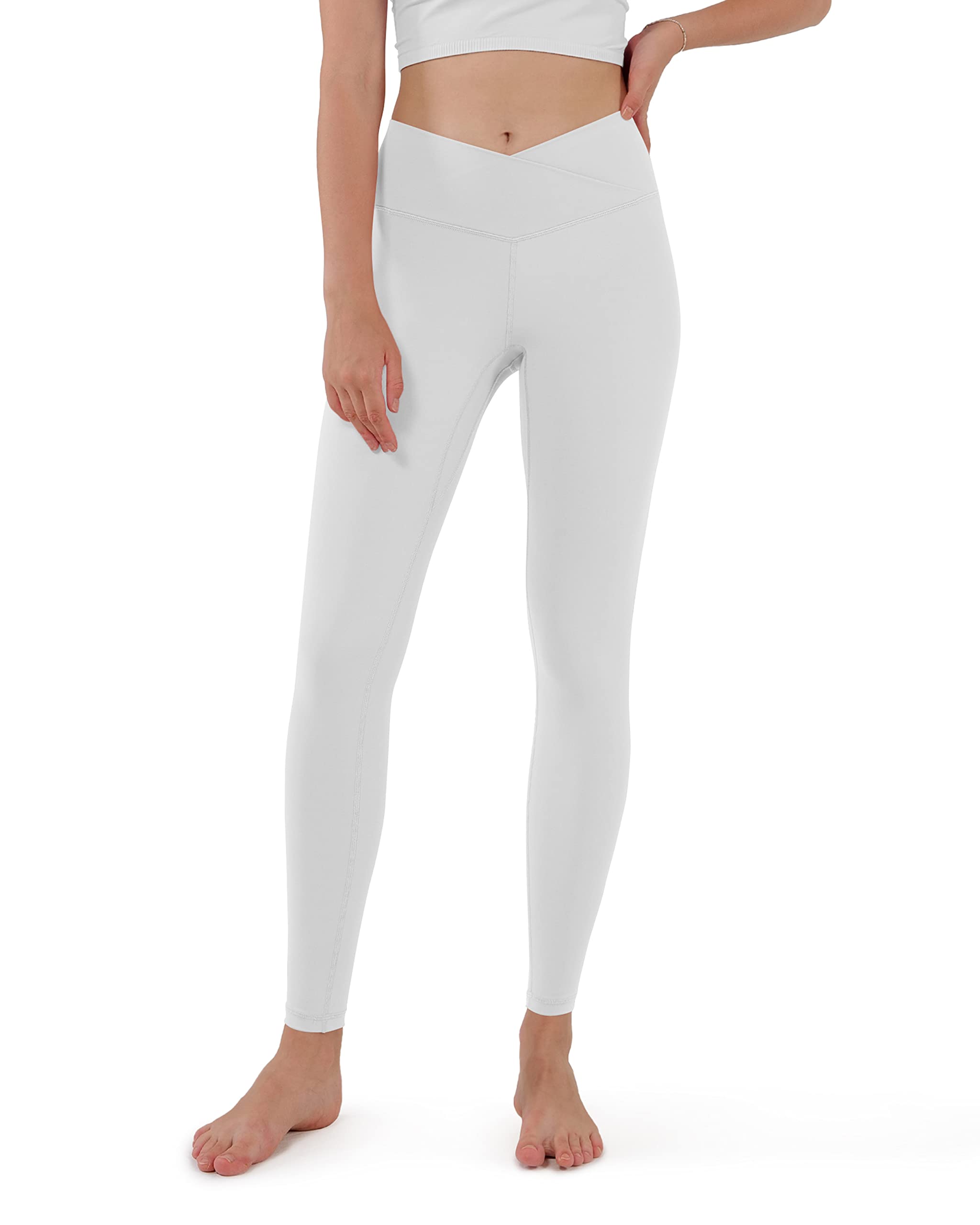 ODODOS Cross Waist Yoga Leggings with Inner Pocket