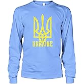 Cybertela Men's Ukrainian Coat of Arms Ukraine Flag Pride Long Sleeve T-Shirt