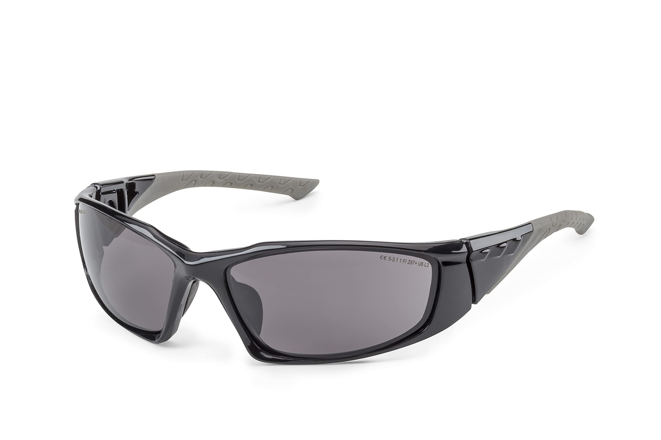 SolidWork SW8317 professional safety glasses with integrated side protection - eye protection with clear, fog-, scratch-resistant and UV protective coated lenses - Spectacles (Grey Glasses)