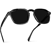 WearMe Pro Men's Polarized Square Sunglasses - Wide Fit Retro Style, UV400 Protection, Acetate Frame