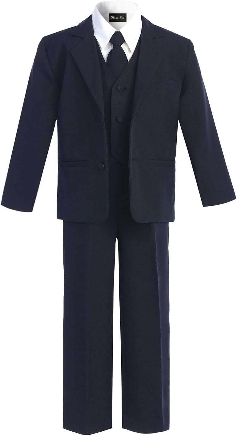 OLIVIA KOOBoy's Classic 2 Button Suit with Cloth Cover Buttons