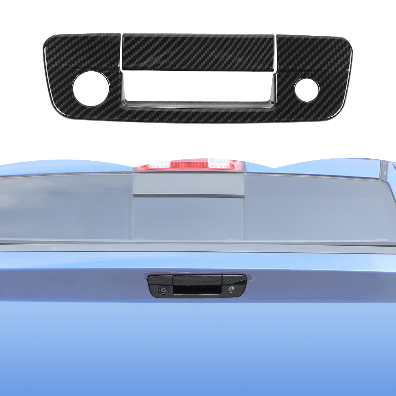 Photo 1 of RT-TCZ Tailgate Handle Cover Rear Door Handle Cover Trim Decoration Exterior Accessories for Dodge Ram 2009-2018,Carbon Fiber Grain