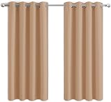 Aspire Homeware Blackout Curtains 46x54 Beige Eyelet Panels 2 100% Polyester
