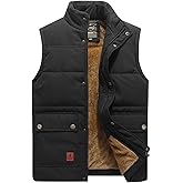VtuAOL Men's Outerwear Vest for Men Winter Puffer Vests Fleece Lined Outdoor Warm Sleeveless Jackets