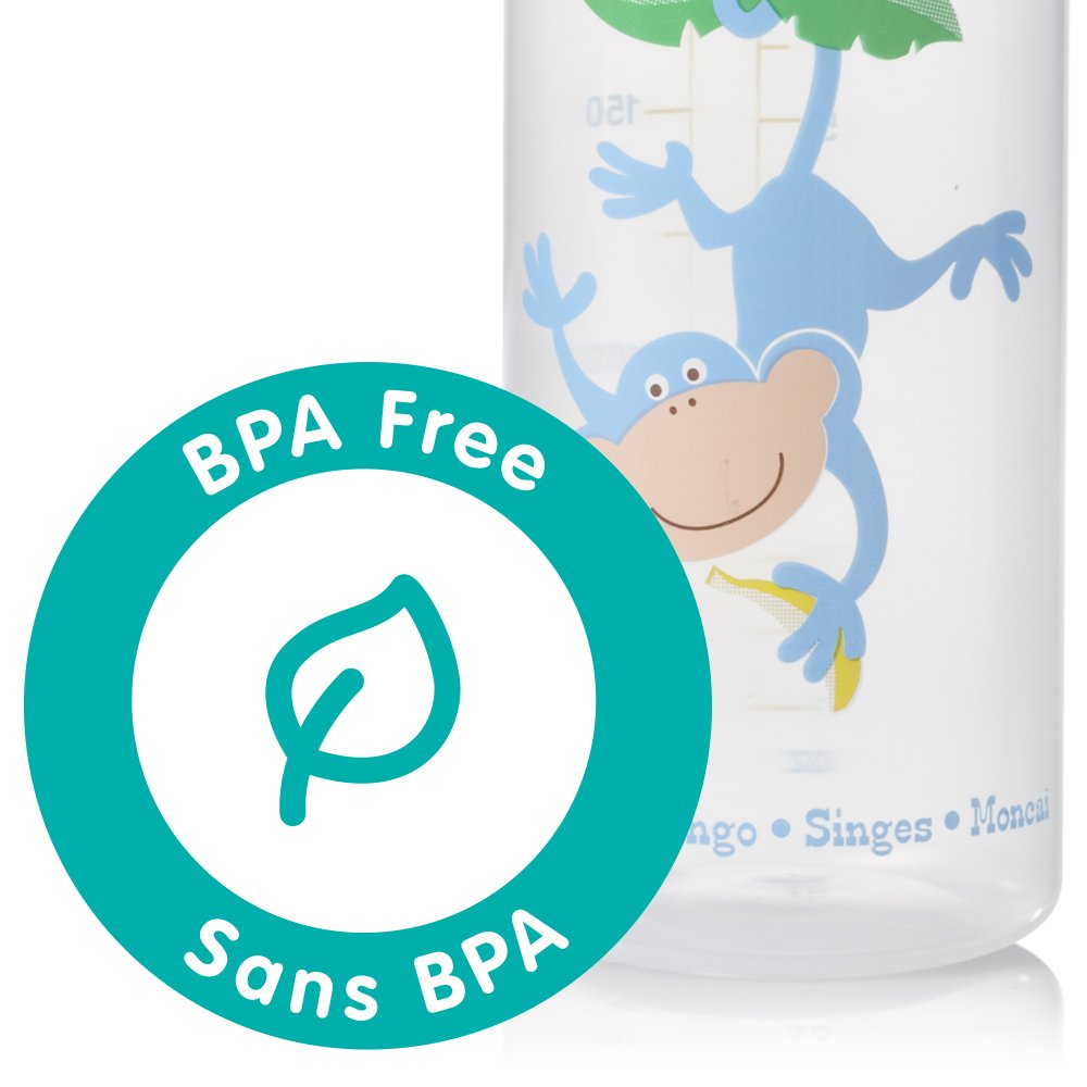 Evenflo Feeding Zoo Friends Polypropylene Bottles for Baby, Infant and Newborn - Blue/Green/Orange, 8 Ounce (Pack of 12) : Baby