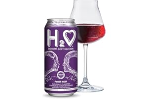 H2❤ H2o (Best Vintage) The World’s First California Non Alcoholic Red Wine - Infused Sparkling Refreshment, 0.0% Alcohol | Unlocked by Science (Pinot Noir, Pack of 12-16 Fl oz Can)