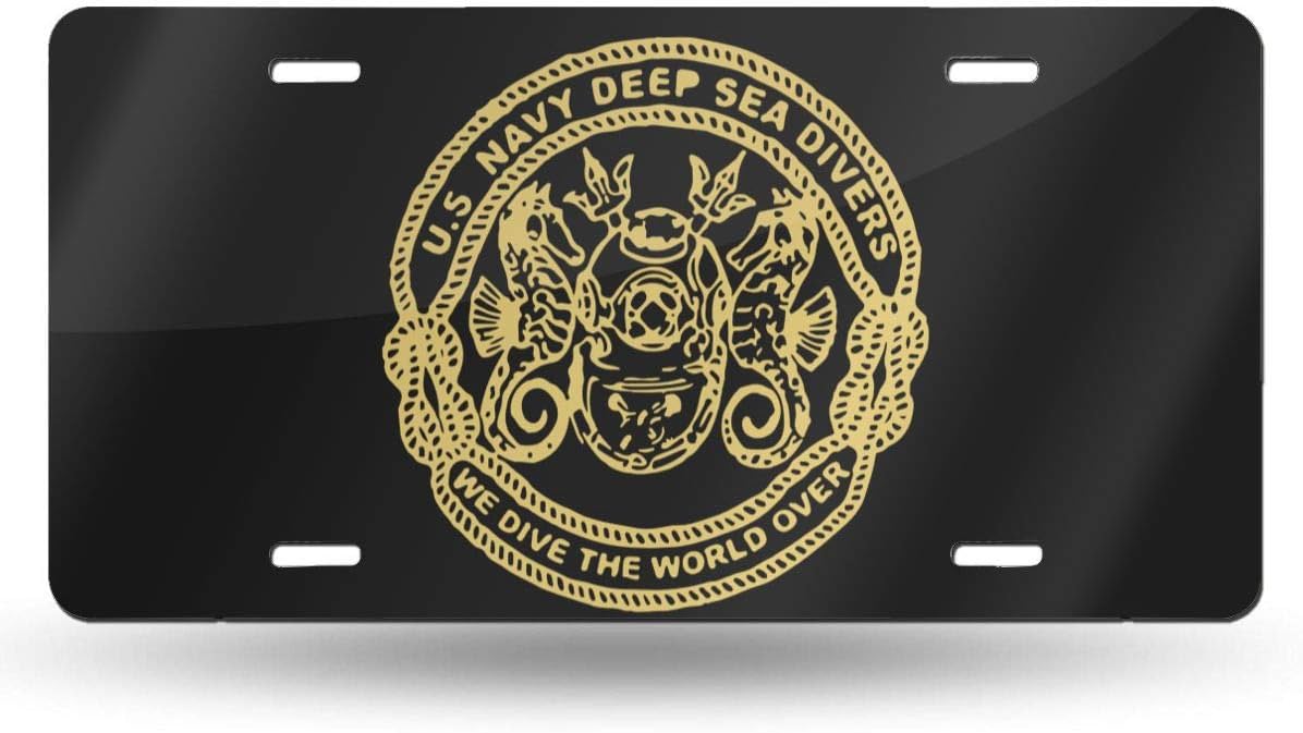 Adsfghre Veterans Owned Navy Diver Design Novelty Vanity