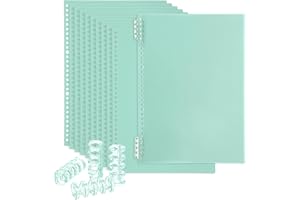 PATIKIL 12 Pack Binding Covers, A4(11.8x8.5 Inch) 22 Mil Plastic Notebook Covers Sheets with Binding Comb for Book Report Presentation, Light Green
