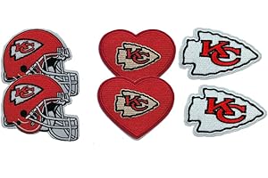 ZTHGS 6Pcs for Chiefs Iron On Sew On Embroidery Patch,Team Logo Iron-on Patch for Jacket Backpack Jeans Jacket Man&Woman (10)
