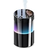 BUPVOC Waterless Essential Oil Diffuser for Hotel,Home &amp; Car, Dark Black | Portable Aromatherapy Diffuser with 3 Timers &amp; 3 Mist Levels, Scent Diffuser With 9 Color LED Night Light For Women/Kids