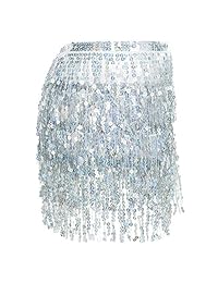 Glamaker Minifalda con lentejuelas para el verano, playa