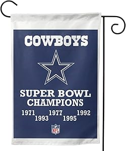 Stockdale Cowboys Champions Flag 5 Time Super Bowl House Garden Flags Banner
