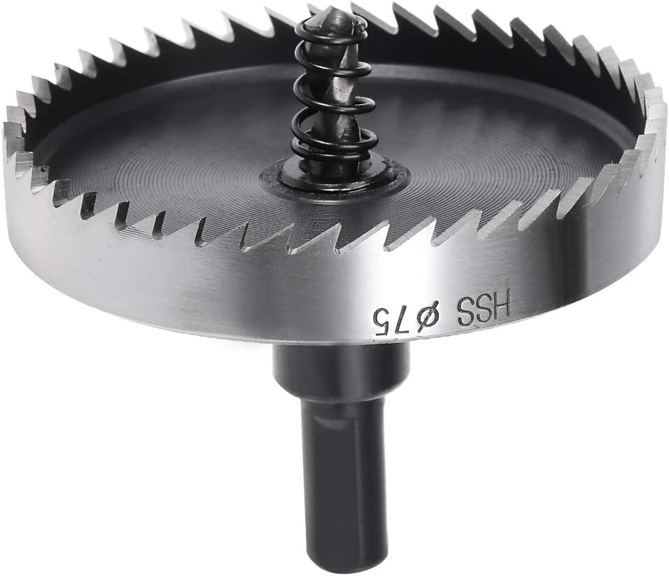 sourcingmap 75mm High Speed Steel HSS Drill Bit Hole Saw Cutter for Metal Alloy Wood