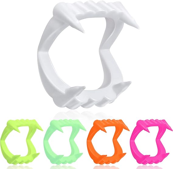 Halloween Plastic Teeth, Bright Color Vampire Teeth Plastic