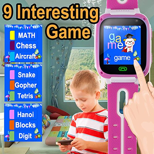 Woqoo Kids Smart Watch Phone- Free SIM Card [Speedtalk] Smartwatches for Boys Girls with 9 Game Mobile Phone SOS Camera Sport Outdoor Children Digtal Wrist Watch Back to School Gift - Thumbnail 3