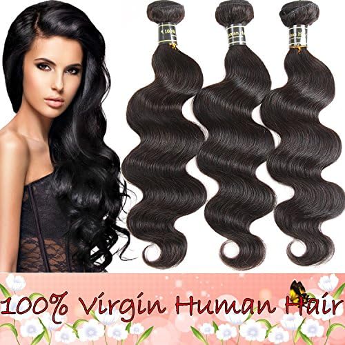 Fastyle Hair 10A Brazilian Virgin Hair Body Wave Human Hair Bundles with Frontal Unprocessed Remy Human Hair Lace Closure Hair Extensions Natural Color … (20 22 24 Inch)