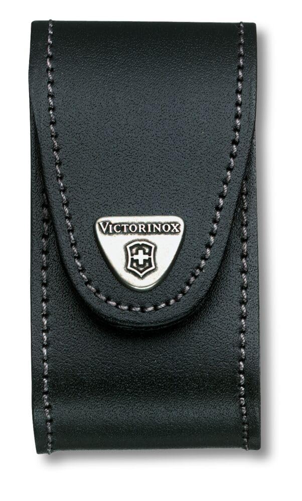 Victorinox Leather Pouch for Swiss Army Knives, Pocket Knife, 3.5cm x 10cm, Black, L