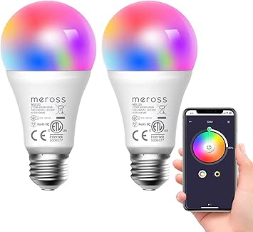 Smart Wlan Gluhbirne Meross Intelligente Lampe Dimmbare Mehrfarbige Led Birne Fernbedienung Aquivalent 60w E27 2700k 6500k Kompatibel Mit Alexa Google Home Und Smartthings Warmweiss 2 Stucke Amazon De Baumarkt