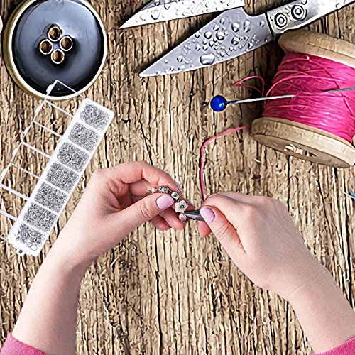 image for Poraxy Jewelry Making Supplies,1500Pcs Silver Jump Rings with Lobster 