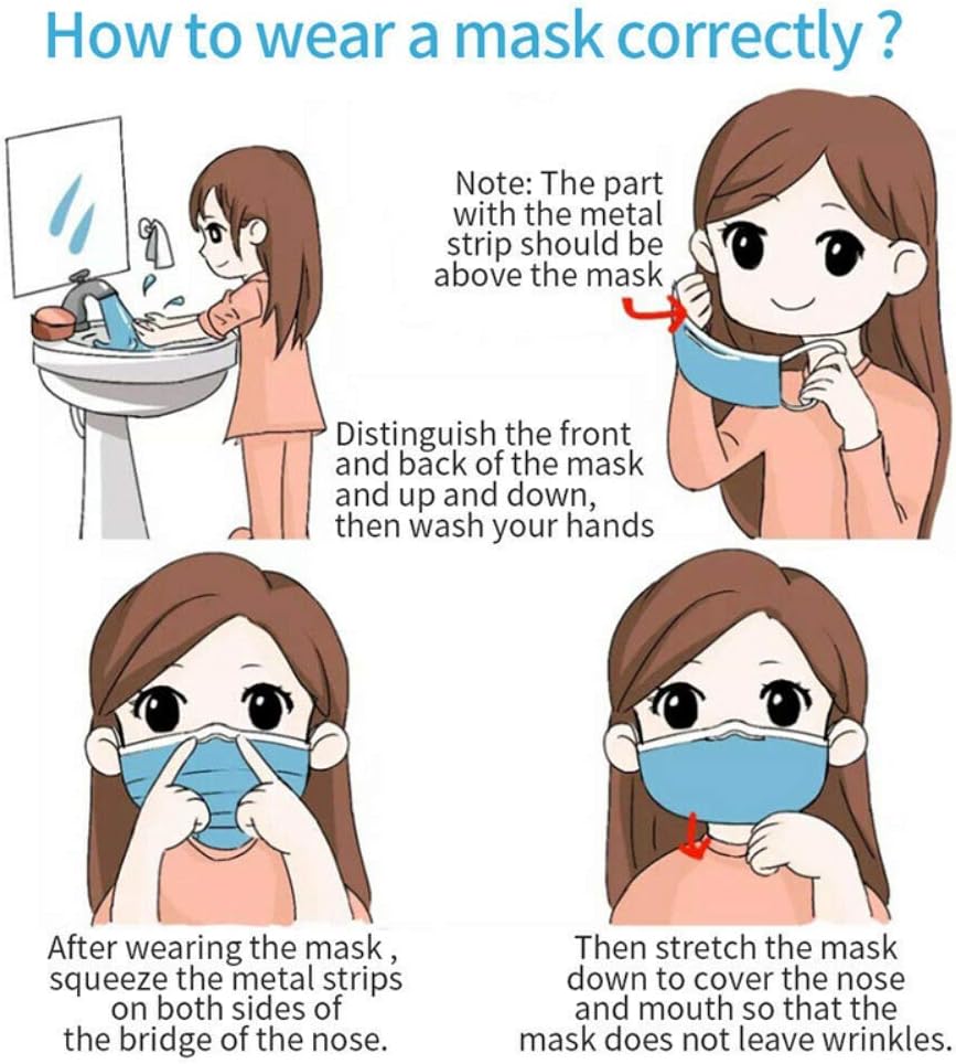 Disposable Earloop Face Mask - 10/20/30/50 Pcs Disposable Surgical Mask Dust Breathable Earloop Antiviral Face Mask, Comfortable Medical Sanitary Surgical Mask Thick 3-Layer Masks