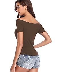 Fuinloth Women's Off Shoulder Tops, One Shoulder