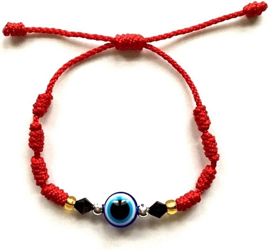 LUXURYGOLD888EVIL EYE RED STRING BRACELET FOR GOOD LUCK/PULSERA DE OJO DE LA BUENA SUERTE-B132
