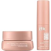 ITK Skincare Eye Cream Set - Caffeine Infused Under Eye Stick + Anti Aging Day + Night Eye Cream with Vitamin C and Ceramides - Brighten + Depuff - Hydrate, Firm + Reduce Puffiness - Skincare Set