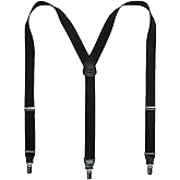 CTM Men's Big & Tall Elastic Clip End Premium Solid Suspenders