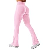 YEOREO Women's Mini Flare Workout Butt Lifting Hidden Scrunch Seamless Yoga Legging Pants