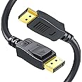LORDTRONICS DisplayPort to DisplayPort Cable 6ft 4K@60Hz UHD, 2K@165Hz 3D Capable DP to DP Video Cord Compatible with Gaming, PC, Laptop, TV, Monitor, Projector