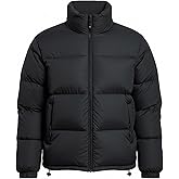 ceauros Men's Puffer Jacket Thickened Winter Coat Warm Stand Collar Color Block Zip Up Jacket Ski Bubble Coat