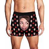 FUNAO Custom Funny Boxers for Men Personalized Face Underwear for Boyfriend Valentine's Birthday XS-5XL