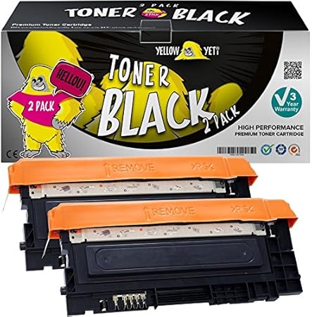 Yellow Yeti CLT-K404S (1500 Seiten) 2 Schwarz Premium Toner kompatibel für Samsung Xpress SL-C430 C430W SL-C480 C480FN C480FW