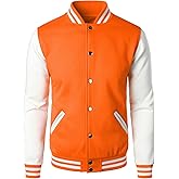 HOOD CREW Man’s Varsity Baseball Jacket Cotton Blend Letterman Jackets