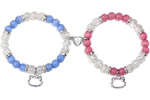 Korotho Matching Bracelets for Couples Best Friend, Spider Kitty Charm Bracelets Christmas Gifts Bff Friendship Matching Jewelry Long Distance Relationship Bracelets for Couples Family Friends Bf Gf